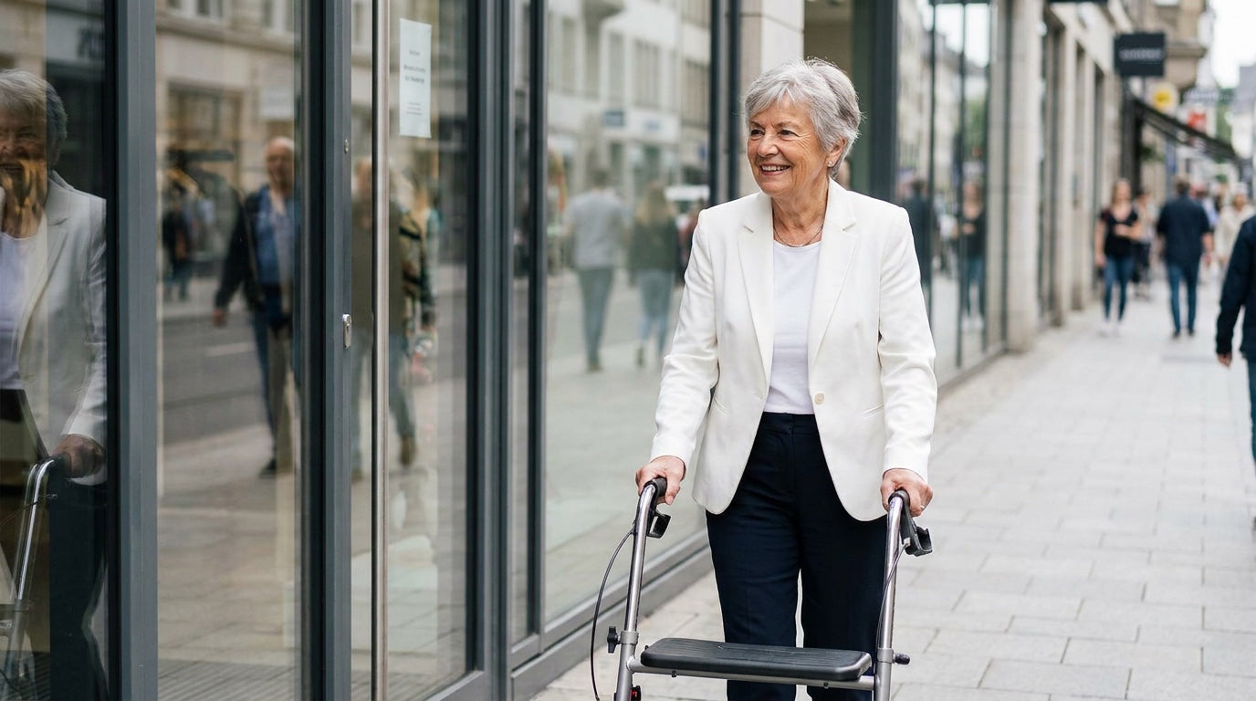 Woman running errands
